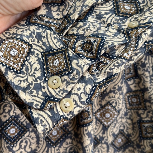 Brocade Stamp Flannel Cotton Men’s Shirt L - Picture 4 of 9